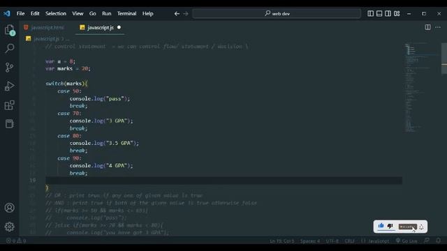 Javascript control flow statement | switch | lec #6 | web development series | @thecodecollege