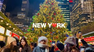 Christmas in New York City🎄Bryant Park Christmas Tree & Columbus Circle Holiday Lights 2024