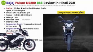 2021 Bajaj Pulsar NS200 Bs6 Full Review | Price | Colour | Feature New Bajaj Pulsar NS200 2021 Mode