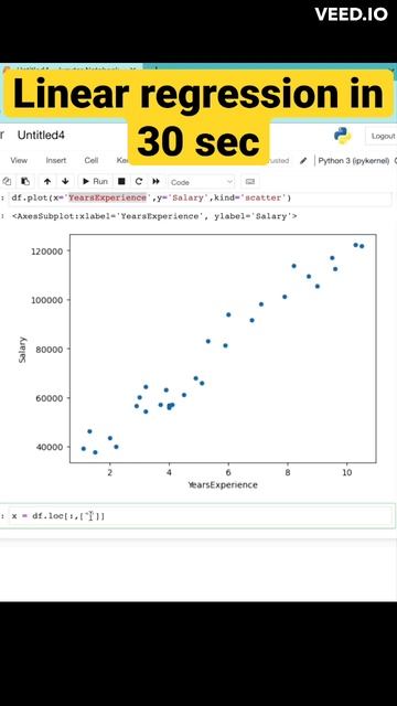 Linear regression in 30sec #machinelearning #datascience #python #chatgpt #linearregression