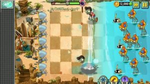 PvZ 2 Big Wave Beach (Пляж большой волны) день 8
