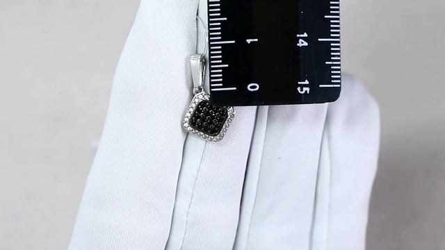 Серебряная подвеска AQUAMARINE с фианитом и ювелирным кристаллом А24435АЧ смотреть онлайн