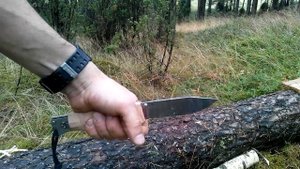 Нож cold steel pocket bushman. Тест в лесу.