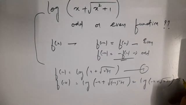 Odd Or Even Log(x+root(x^2+1))
