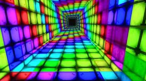 Rainbow Tunnel With Lumen Shaders On Minecraft Bedrock! Flash/Bright Colours Warning!