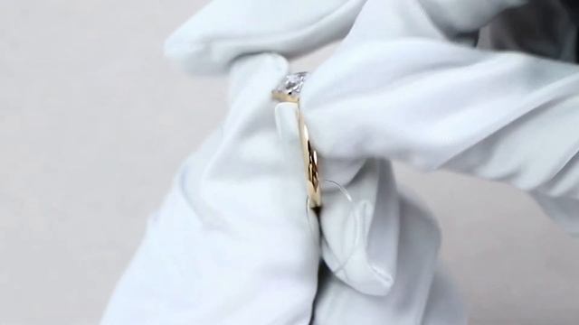 Золотое кольцо AQUAMARINE с фианитом 68644А смотреть онлайн