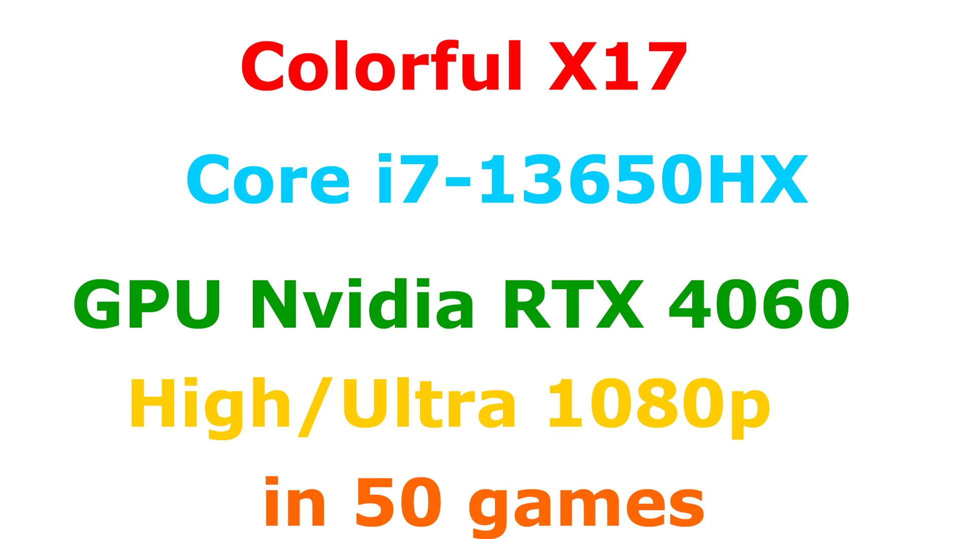 Colorful X17 Игровой ноутбук Intel Core i7-13650HX, RAM 16 ГБ, SSD, NVIDIA GeForce RTX 4060 смотреть онлайн