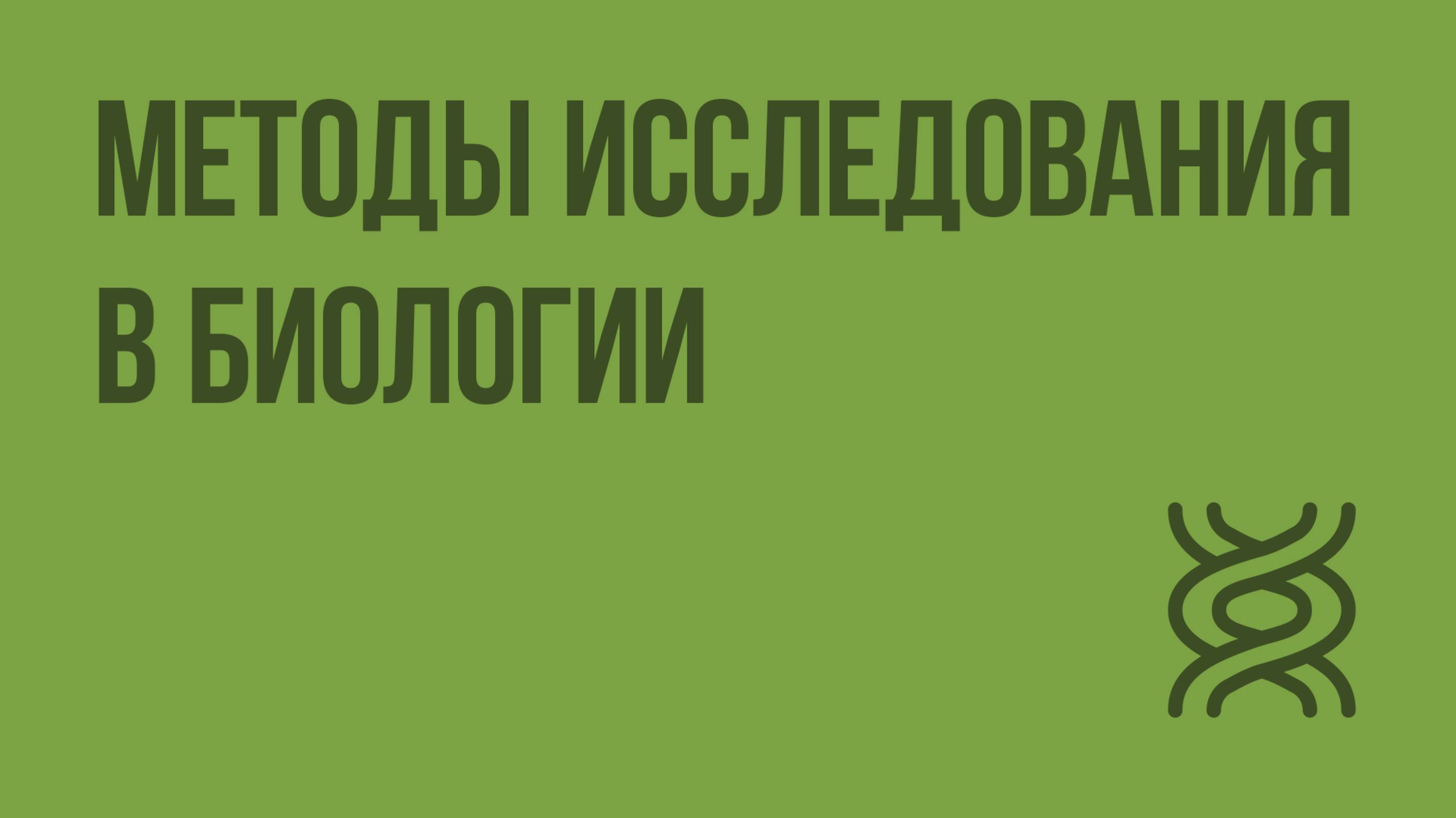 Методы исследования в биологии. Видеоурок по биологии 10 класс