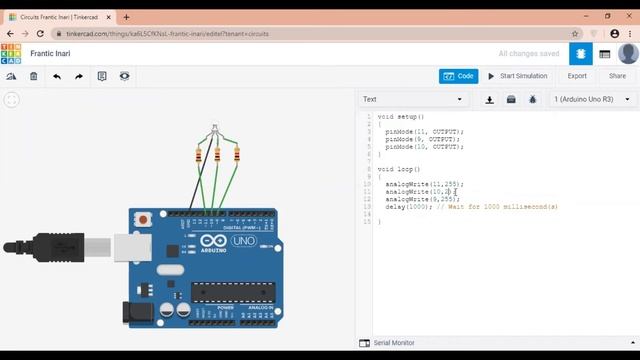 RGB LED Blinking Using Arduino R3