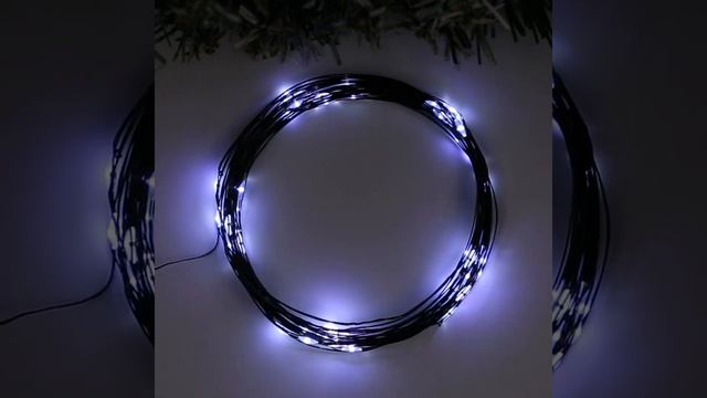Гирлянда НИТЬ роса IP20, 5 м, Н.З. LED(1608)-50-4.5V, АА*3, 2 режима, БЕЛЫЙ