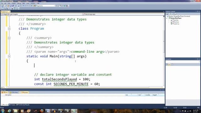 integer data types | C programming | visual studio | Game programming