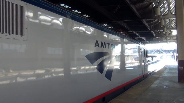 Amtrak Siemens ACS-64 "Cities Sprinter" #600 on Northeast Regional #171 at Newark Penn Station смотреть онлайн