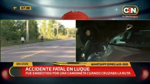 Accidente fatal en la ruta Luque- San Ber