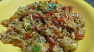 Макароны ризони с курицей