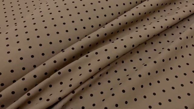 Теплый хлопок "Редкий черный горох" цв.нуга, ш.1.48м, хлопок-100%, 160гр/м.кв АРТ 20349