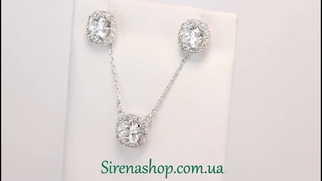 Sirenashop.com.ua: Бижутерия (Серьги и кулон Дайяна) с фианитами смотреть онлайн