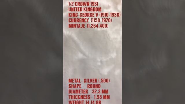 1/2 CROWN- UNITED KINGDOM. 1931 KING- GEORGE V (1910-1936) смотреть онлайн