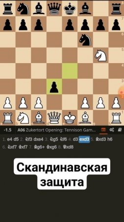 Ловушка в Скандинавской защите. #chess #chessgame #шахматыдляновичков