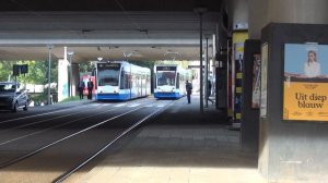 GVB Siemens Combino's 2100, 2009 & 2103 station Amsterdam RAI