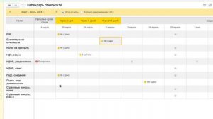 Календарь отчетности в 1С Бухгалтерия 8