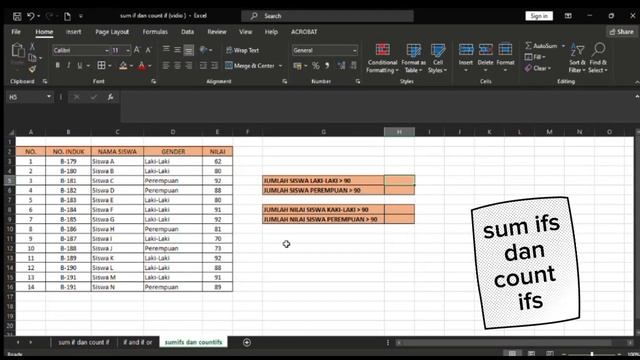 tips rumus Excel ( count if , sum if, dan count ifs, sum ifs )