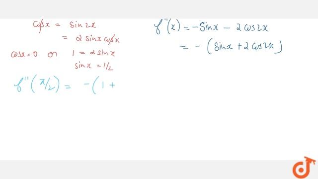Find the maximum and minimum values of `f(x)=sinx+1/2cos2x` in `[0,\\ pi//2]` . смотреть онлайн