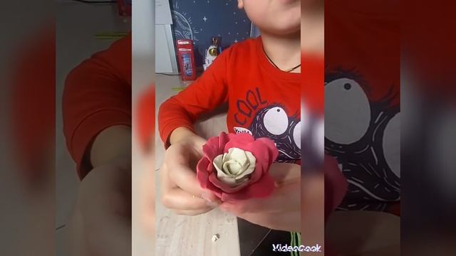 Свеча в виде розы своими руками.