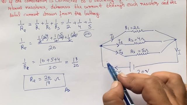 Three resistors 2 ohm, 4 ohm and 5 ohm are combined in parallel, what is the total resistance of th смотреть онлайн
