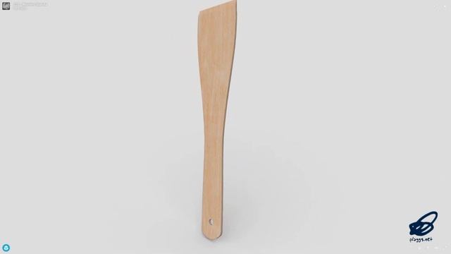 CC0 - Wooden Spatula - low poly PBR 3d model смотреть онлайн