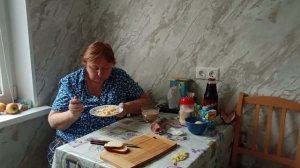 Реальная жизнь на пенсии.Мукбанк.Завтрак.
