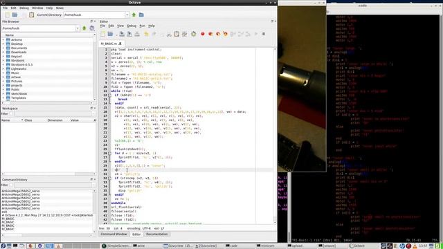 RI-BASIC ep. 15 : fischertechnik, Linux, motors, sonar, Octave, algorithm, compare, vector, datalog