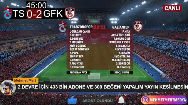 TRABZONSPOR GAZİANTEP MAÇI CANLI İZLE смотреть онлайн