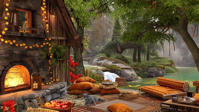 " Spring Waterfall in enchanting forest " 24 hours Relaxing Music for Good Mood & Meditation смотреть онлайн