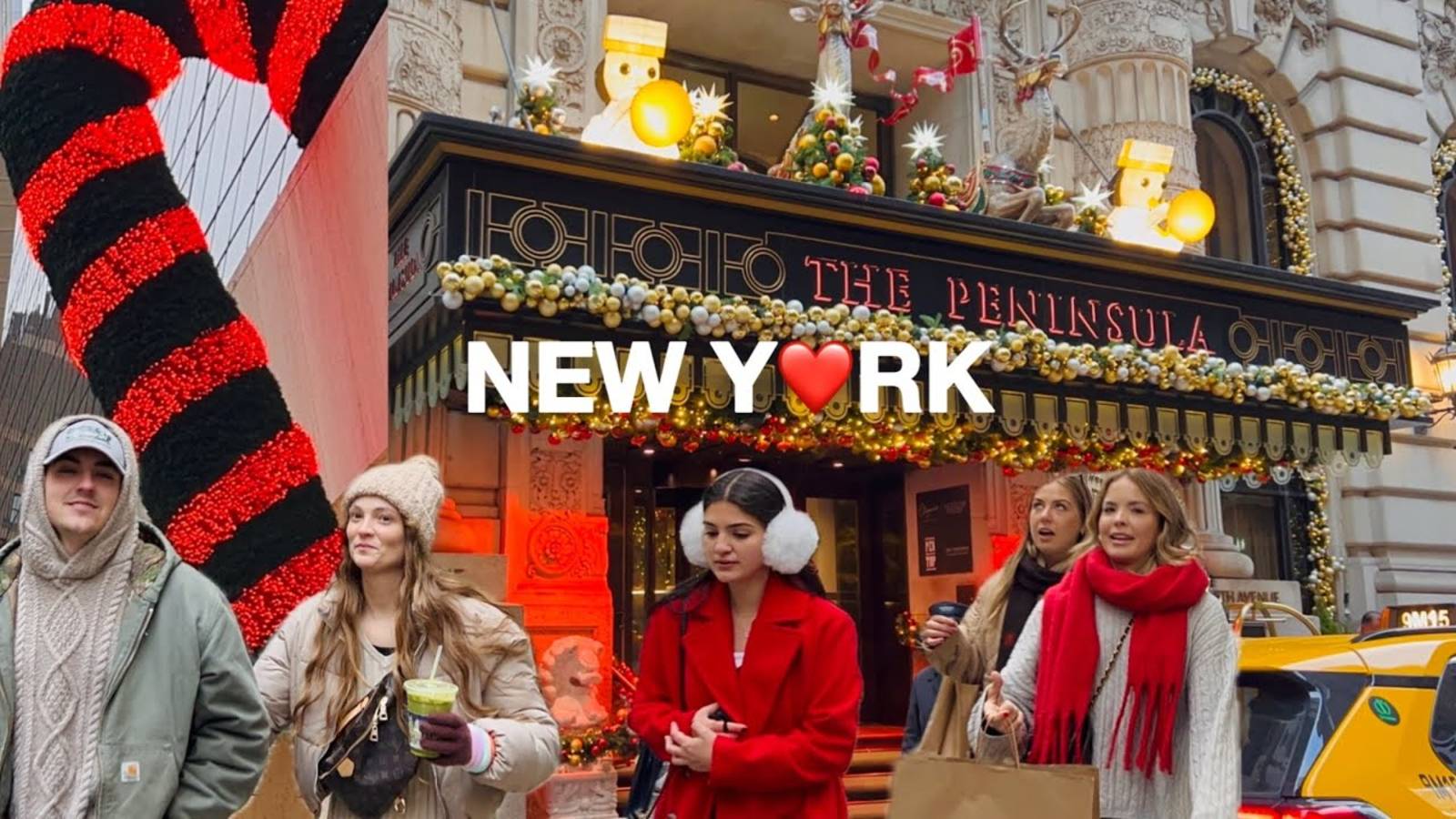 NYC Walk🎄✨Festive Christmas Lights on 5th Ave & 6th Ave 🎁 Peninsula NY Hotel Holidays 2024 смотреть онлайн