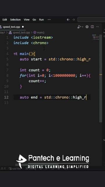 C++ vs Python speed test - Count to 1 Billion | Pantech | Pantech E LEarning | C++ Programming