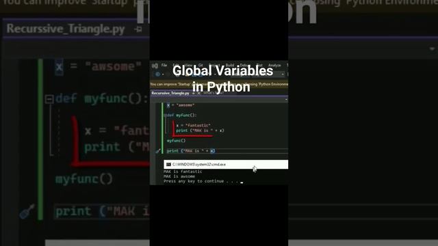 Global Variables in Python #pythonprogramming #coding #pythonlanguage #code