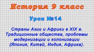 История 9 класс (Урок№14 - Страны Азии и Африки в XIX в. Проблемы модернизации и колонизации.)