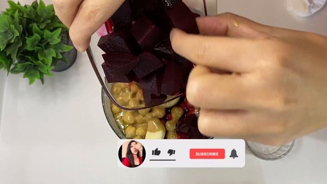 😍ÖNCE RENGİNE SONRA TADINA HAYRAN KALACAKSINIZ ♥️Pancarlı Humus - Meze Tarifleri ✔️Çiçekintarifleri