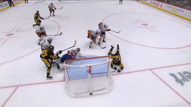 Islanders' Marcus Hogberg Extends Paddle for Remarkable Save on Penguins' Bryan Rust