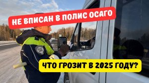 Что в 2025 году грозит водителю, не вписанному в ОСАГО?