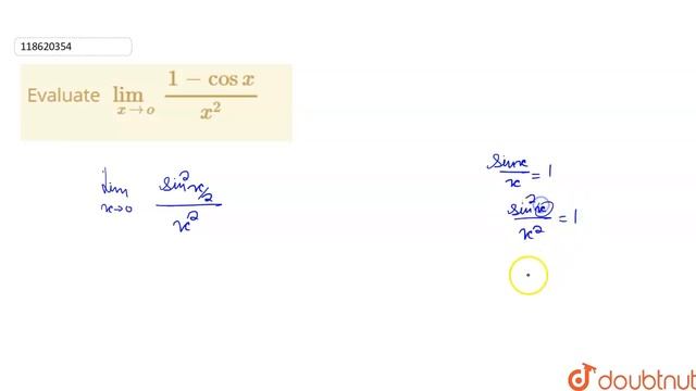 Evaluate `lim_(xtoo)(1-cosx)/(x^(2))` смотреть онлайн