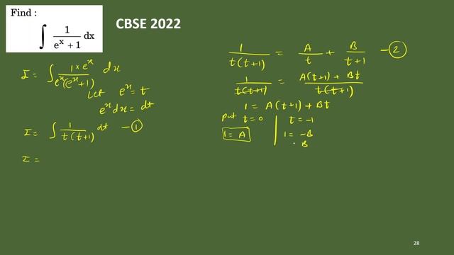 integrate 1/(e ^ x + 1) dx #cbseboard #pmi #pyq