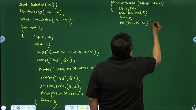 Program for finding sum of series using function | C/C++ Tutorial for Beginners - #Lecture81