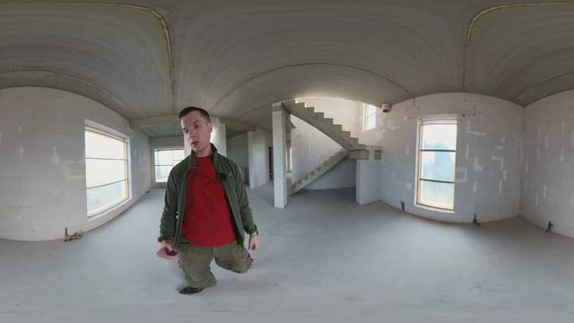 Дом из газобетона 173 м2 на УШП, II этап - коробка под крышу. Обзор 360° в движении