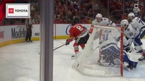 Blackhawks' Colton Dach Buries First Career NHL Goal vs. Lightning