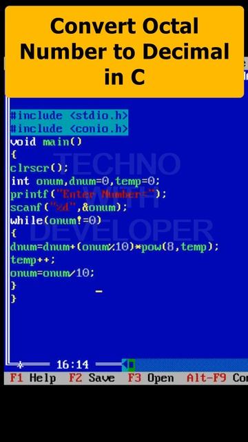 Octal to Decimal Conversion in C Part 113 | C Programming #ytshorts #youtubeshorts #coding