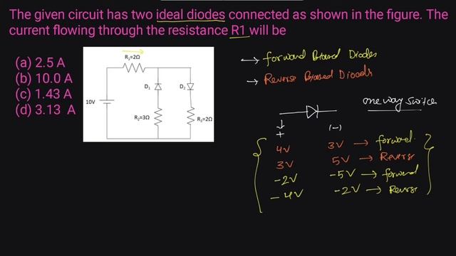 The given circuit has two ideal diodes connected as shown in the figure below: NEET 2016 Physics смотреть онлайн