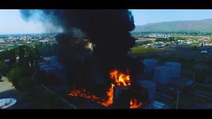Горит нефтебаза пожар с высоты