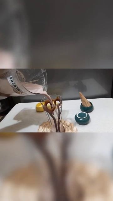 Volcano Chocolate Icecream Cone Milkshake #shorts #youtubeshort #shortsvideo