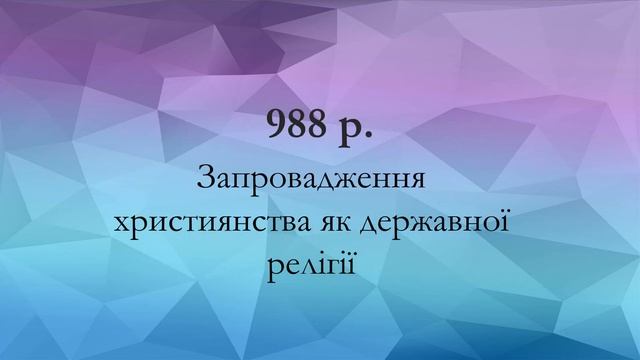 Дати з Історії України для ЗНО I частина